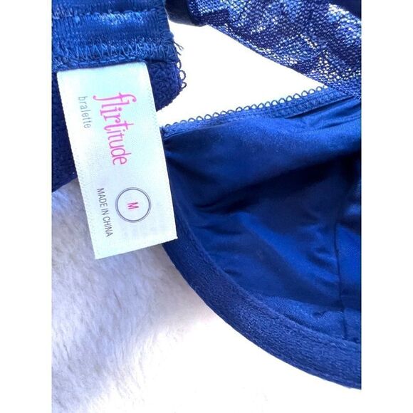 Blue Floral Flirtitude Medium Unlined Bra - Picture 4 of 4